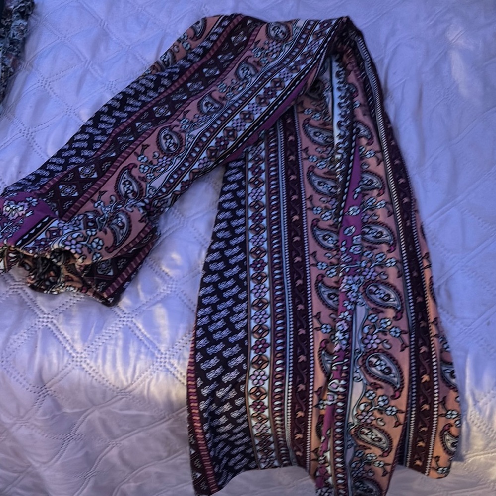 Bohemian Patterned Wide-Leg Pants